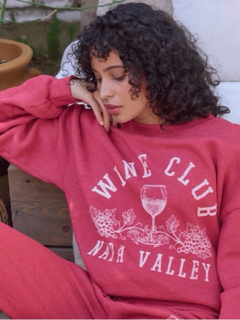 Project Social Los Angeles Wine Club Napa Valley Graphic Sweatshirt - Red